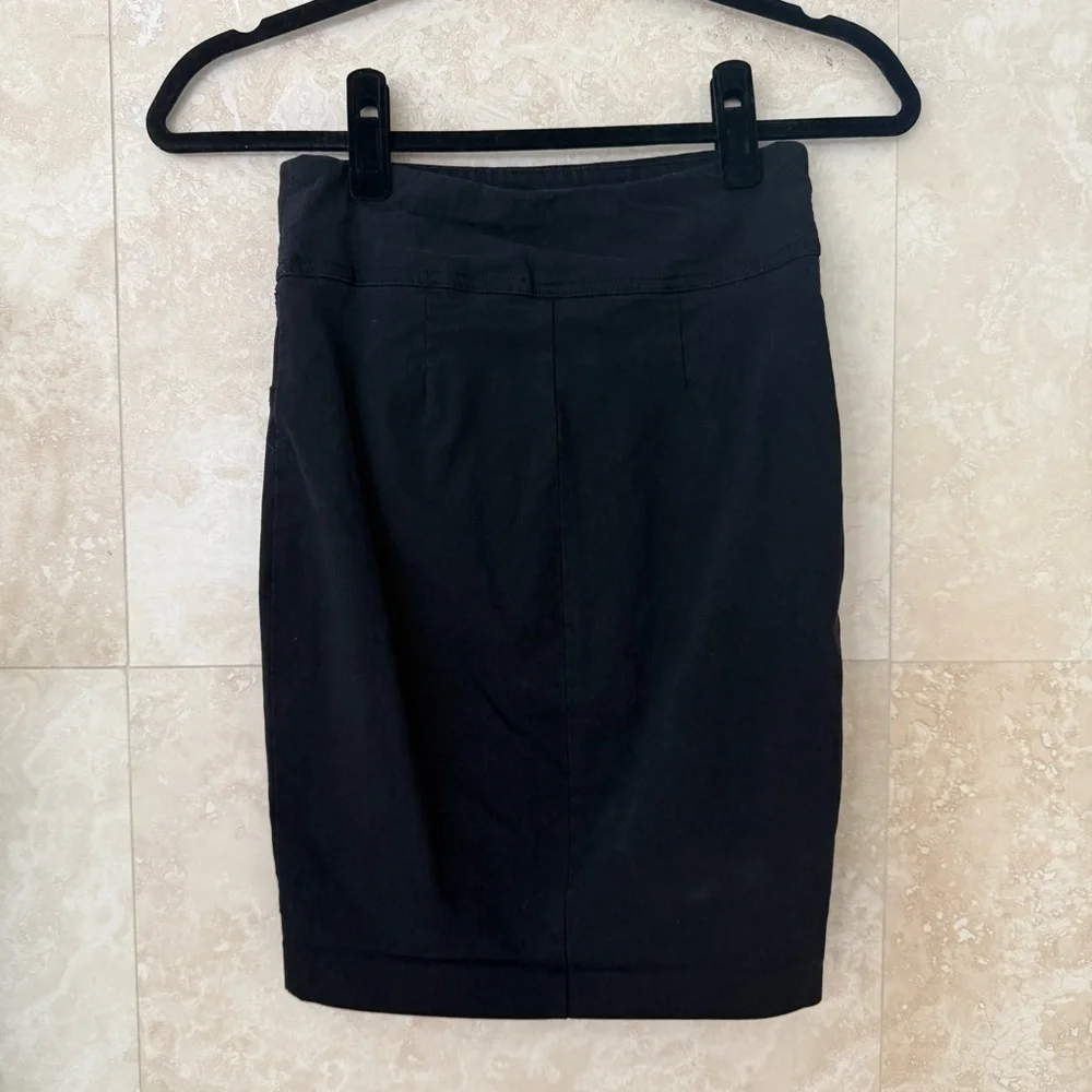 Joe B Black Pencil Skirt with Zip Pockets Stretchy Small